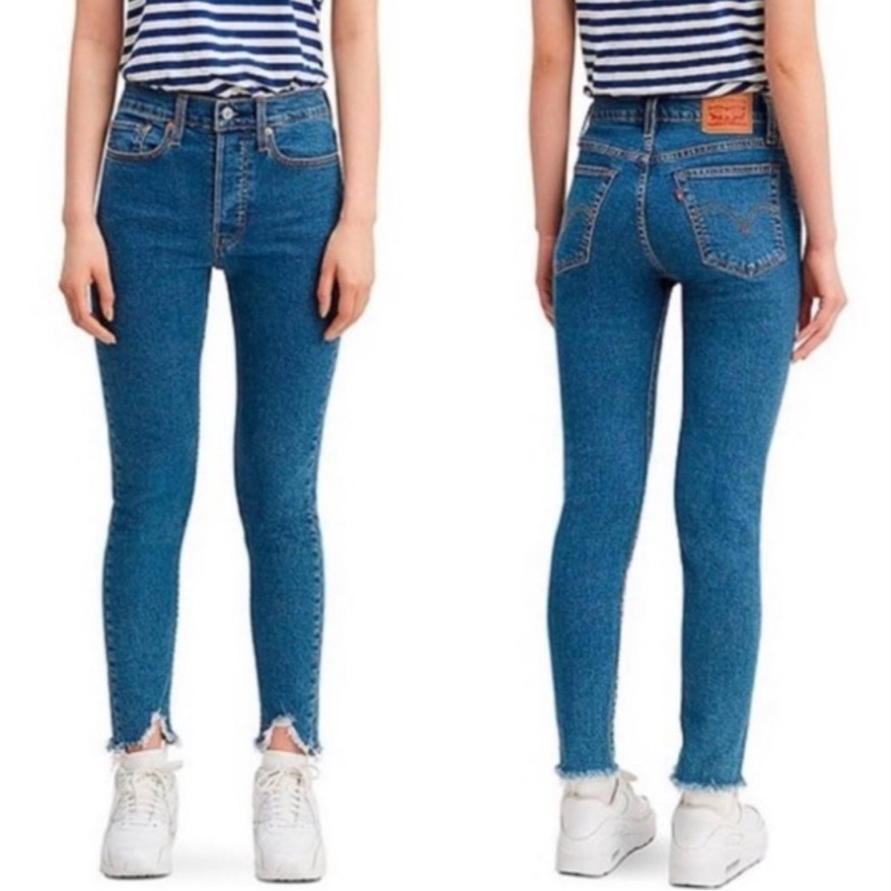 Levi Wedgie Skinny Jean with Stretch and Raw Hem